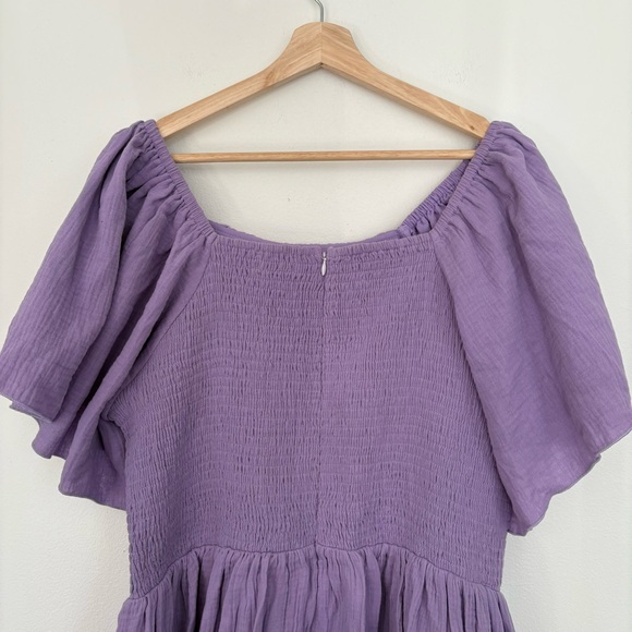 Ivy City Co. || Iris Tiered Ruffle Smocked Dress Lavender Purple XL - Picture 6 of 11